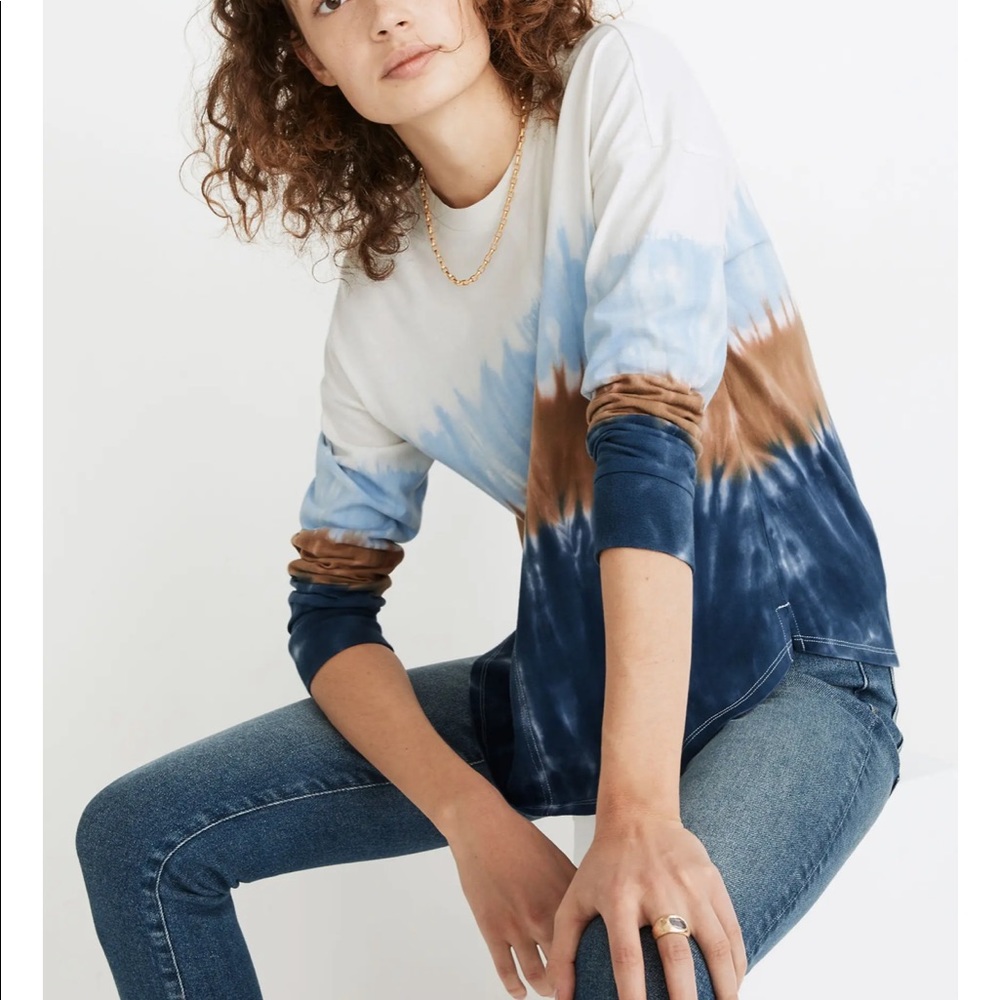 Madewell Shirt Tie Dye Newville Organic Cotton Long Sleeve Size L